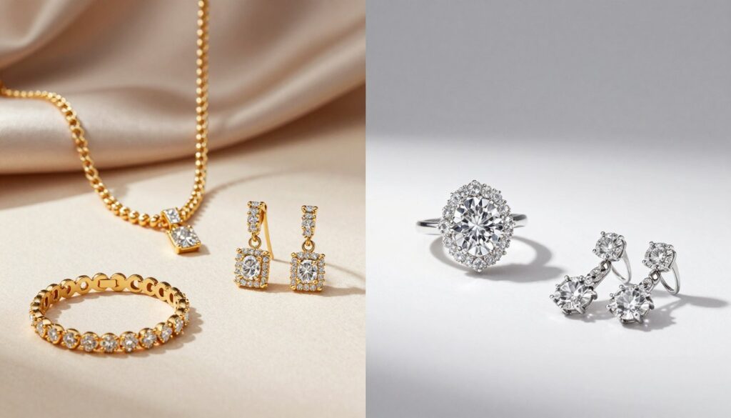 Gold Plated Jewellery vs American Diamond Jewellery